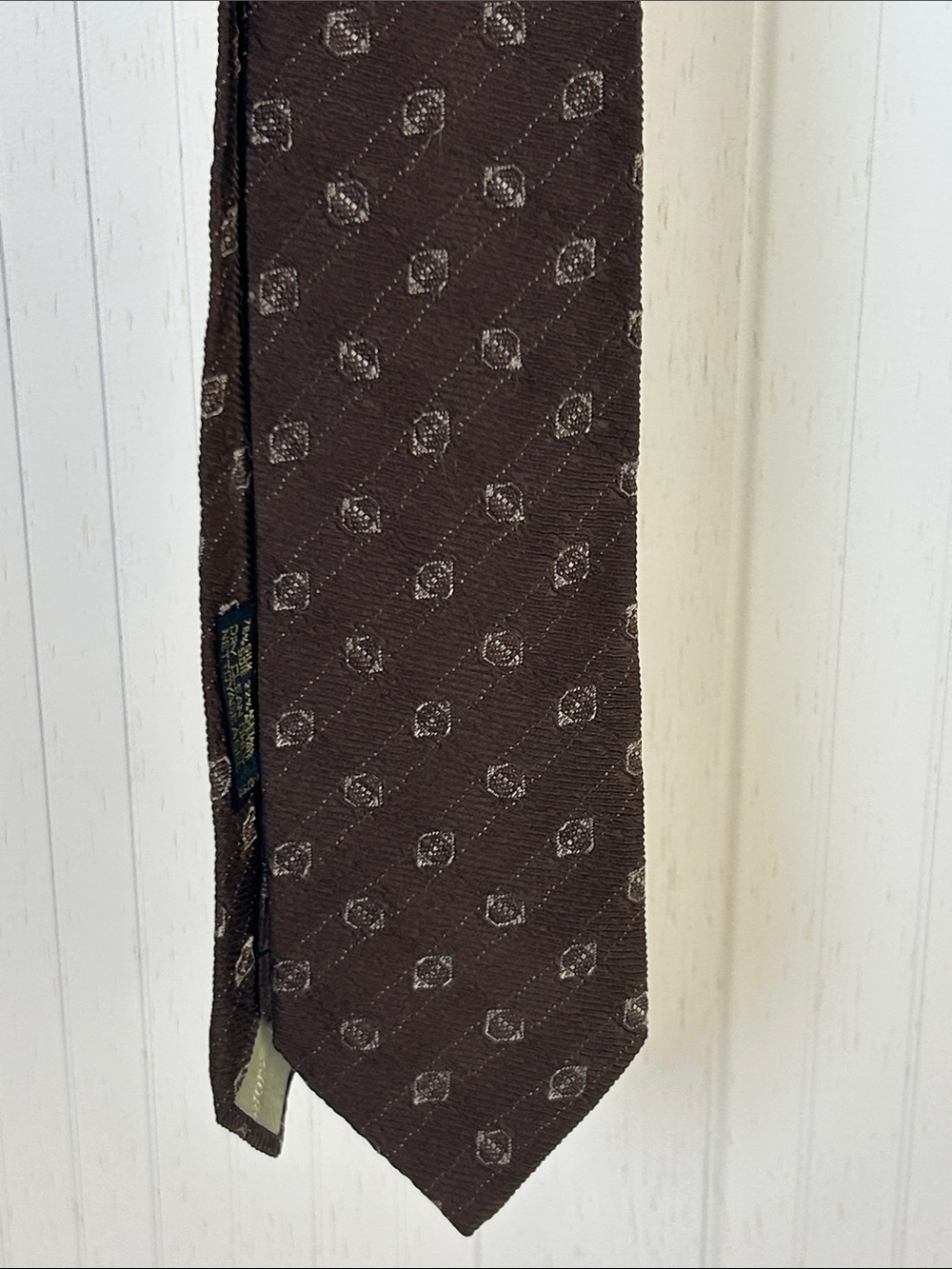 Vintage Giorgio Armani Brown Paisley Silk Blend Tie Made Italy